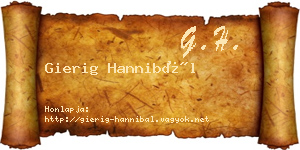 Gierig Hannibál névjegykártya